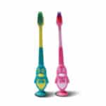 Children Toothbrush with Suction Cup Base & Anti-Slip